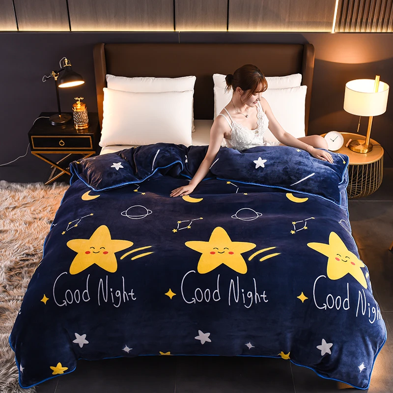 加厚加绒双面绒牛奶绒单被套学生宿舍珊瑚绒被罩床上用品不跑被