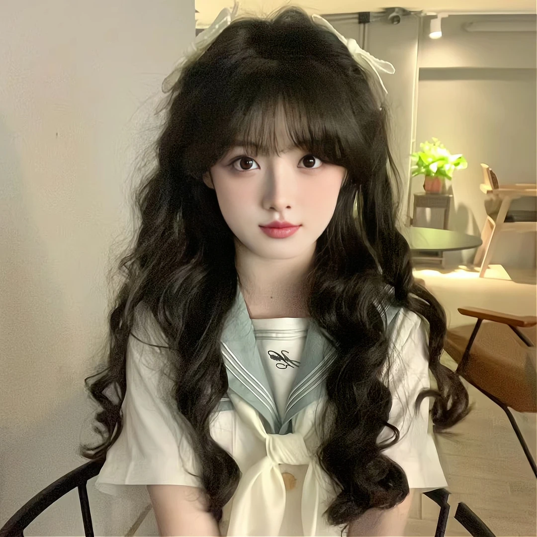 羊毛卷长款假发长卷发气质百搭新款多巴胺女孩女士整顶羊毛卷假发