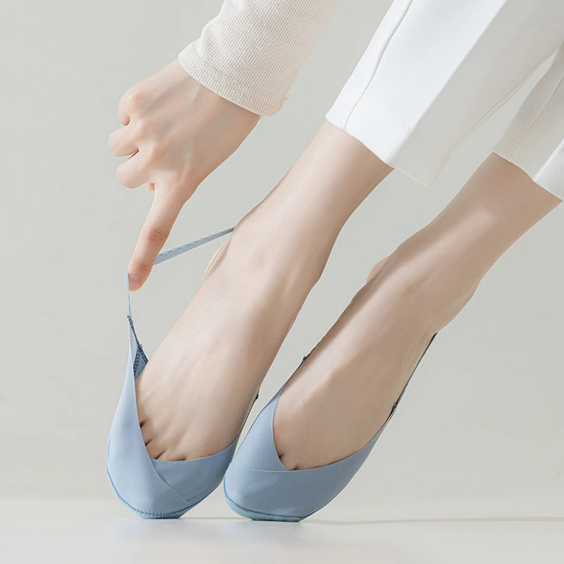 冰丝吊带船袜女夏季薄款浅口不掉跟半截隐形袜棉底防滑袜套高跟鞋