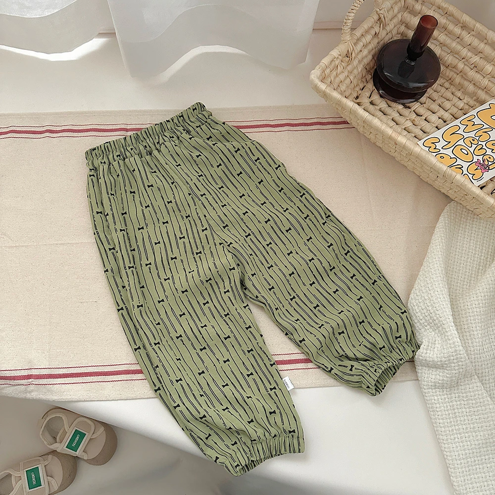 [油点小凡]儿童夏季薄款印花男童女童碎花洋气宝宝小童韩版休闲裤