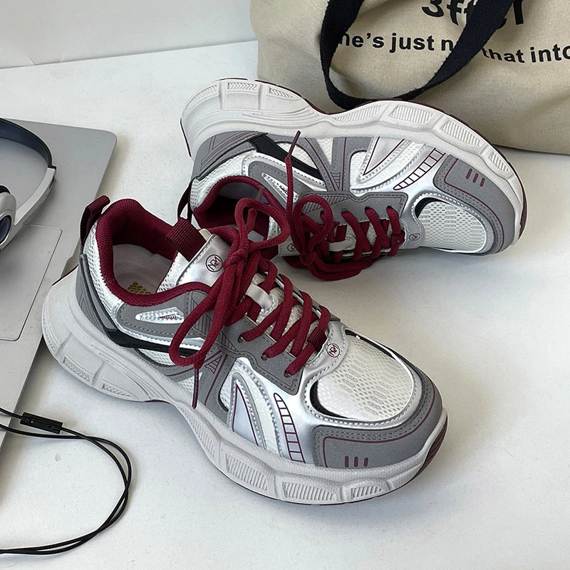 水泥灰低帮3140百搭学院系带厚底增高时尚青春潮流港风休闲老爹鞋