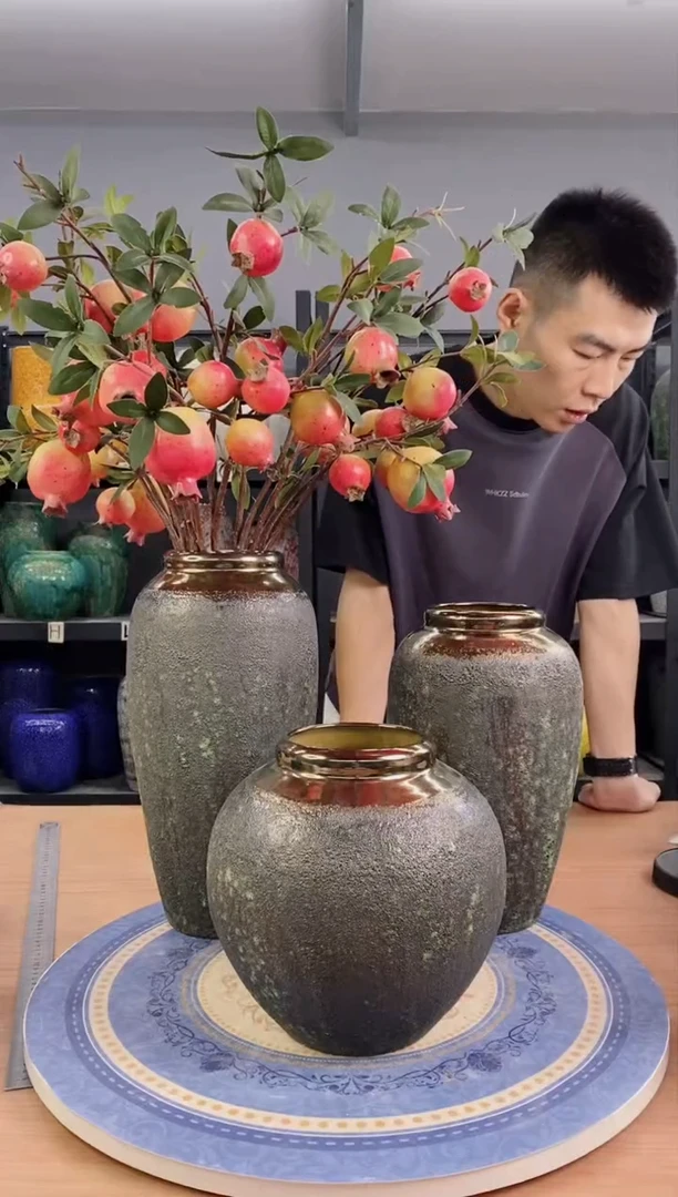 【闪购商品】瓶青铜 三件套 陶瓷花瓶 无花 精品