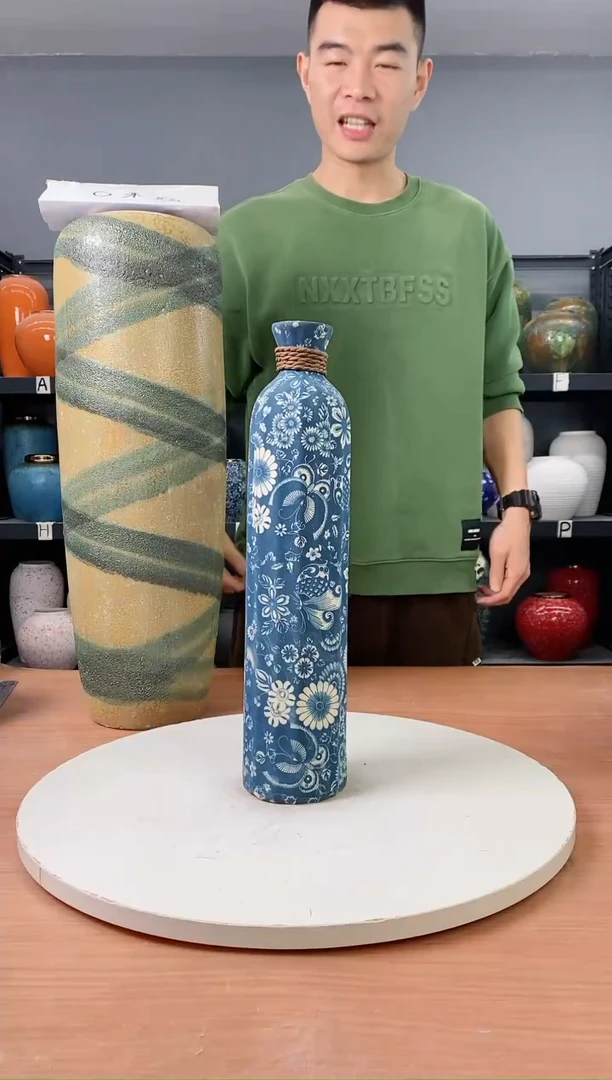 【闪购商品】陶瓷瓶青花麻绳 大号