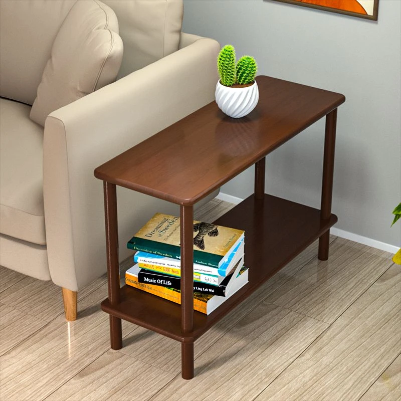 实木家用小茶几中式边桌简约现代双层方几角几小桌子原木客厅边几
