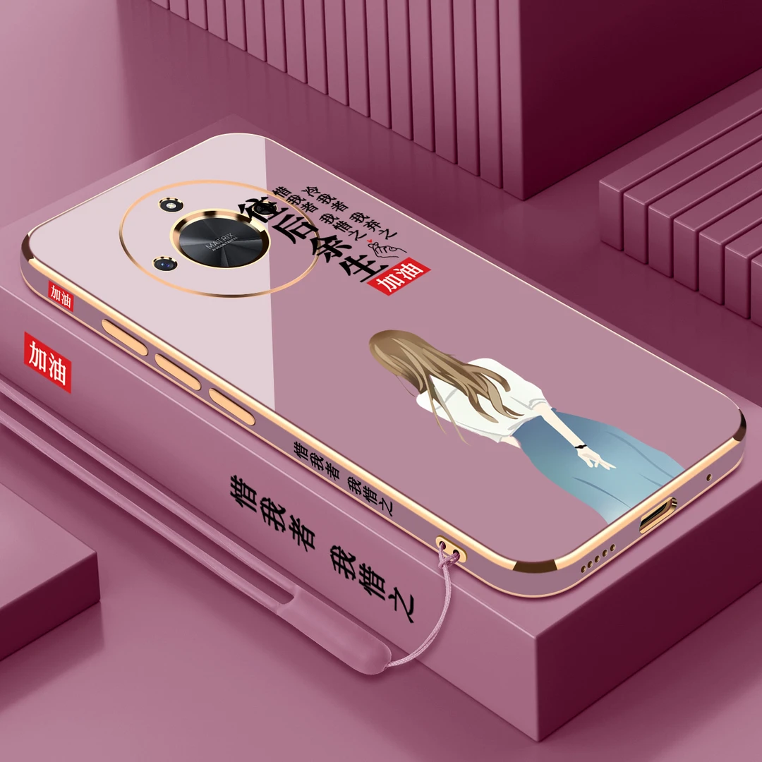 电镀适用荣耀x50往后余生新款手机壳硅胶全包防摔软壳镜头保护