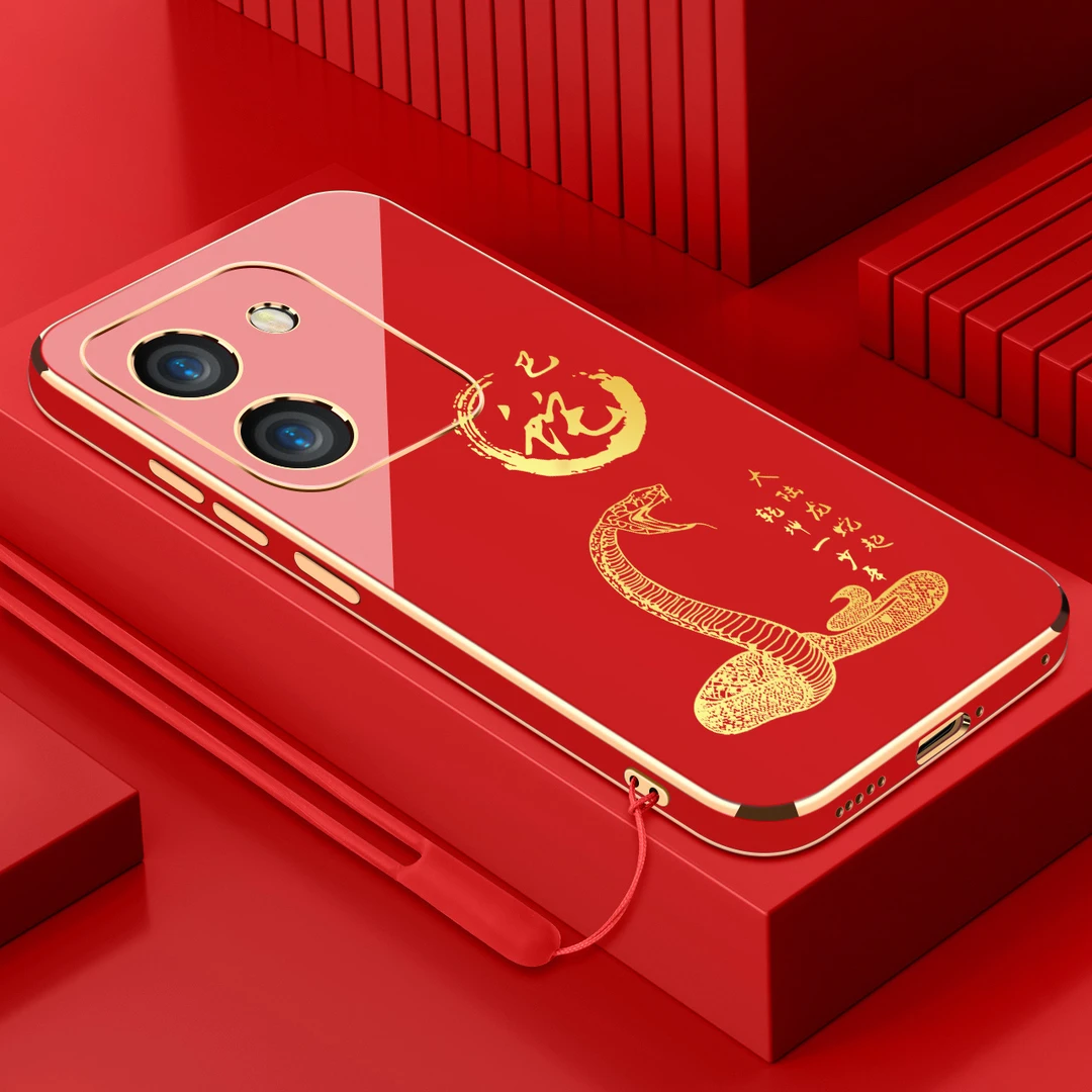 适用vivoy100电镀手机壳十二生肖直边国潮硅胶全包软防摔保护套