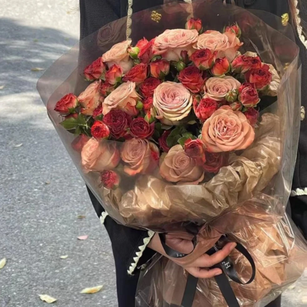 教师节鲜花【华采若樱】11朵卡布奇诺玫瑰巧克力泡泡多头玫瑰花束朋友礼物鲜花小时达同城配送