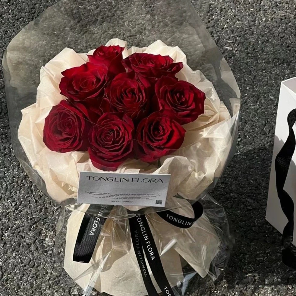 【温柔成瘾】9枝红玫瑰花束小花束生日花束送男女朋友表白告白鲜花小时达同城配送