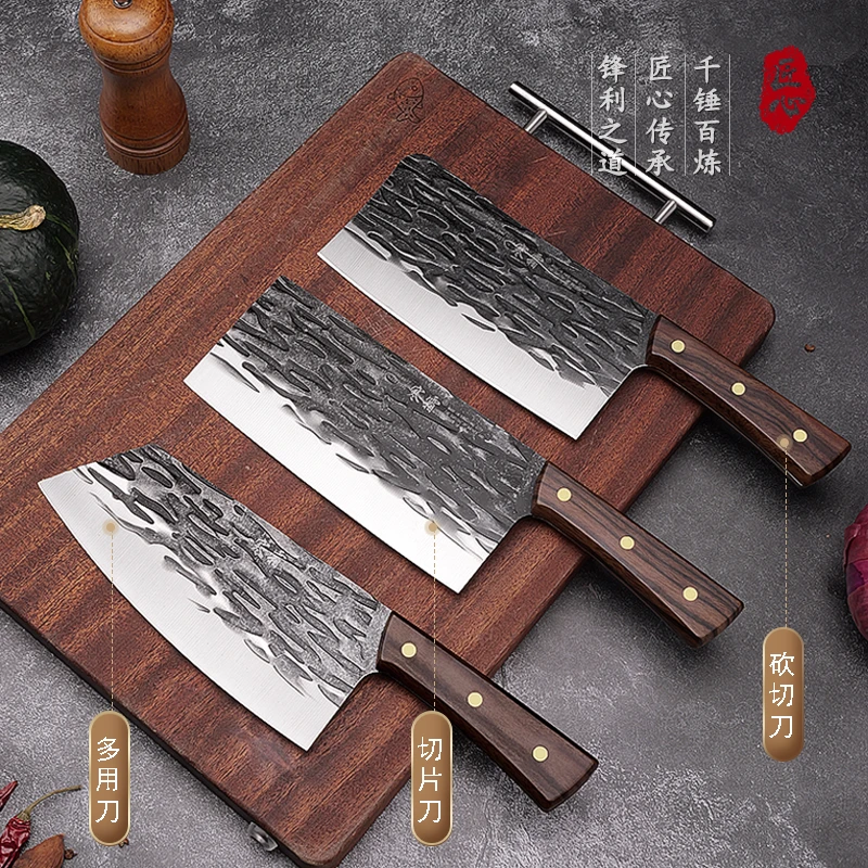 寒霜龙泉菜刀中式锋利砍切刀厨师刀切片刀多用斩刀厨房用免磨刀具