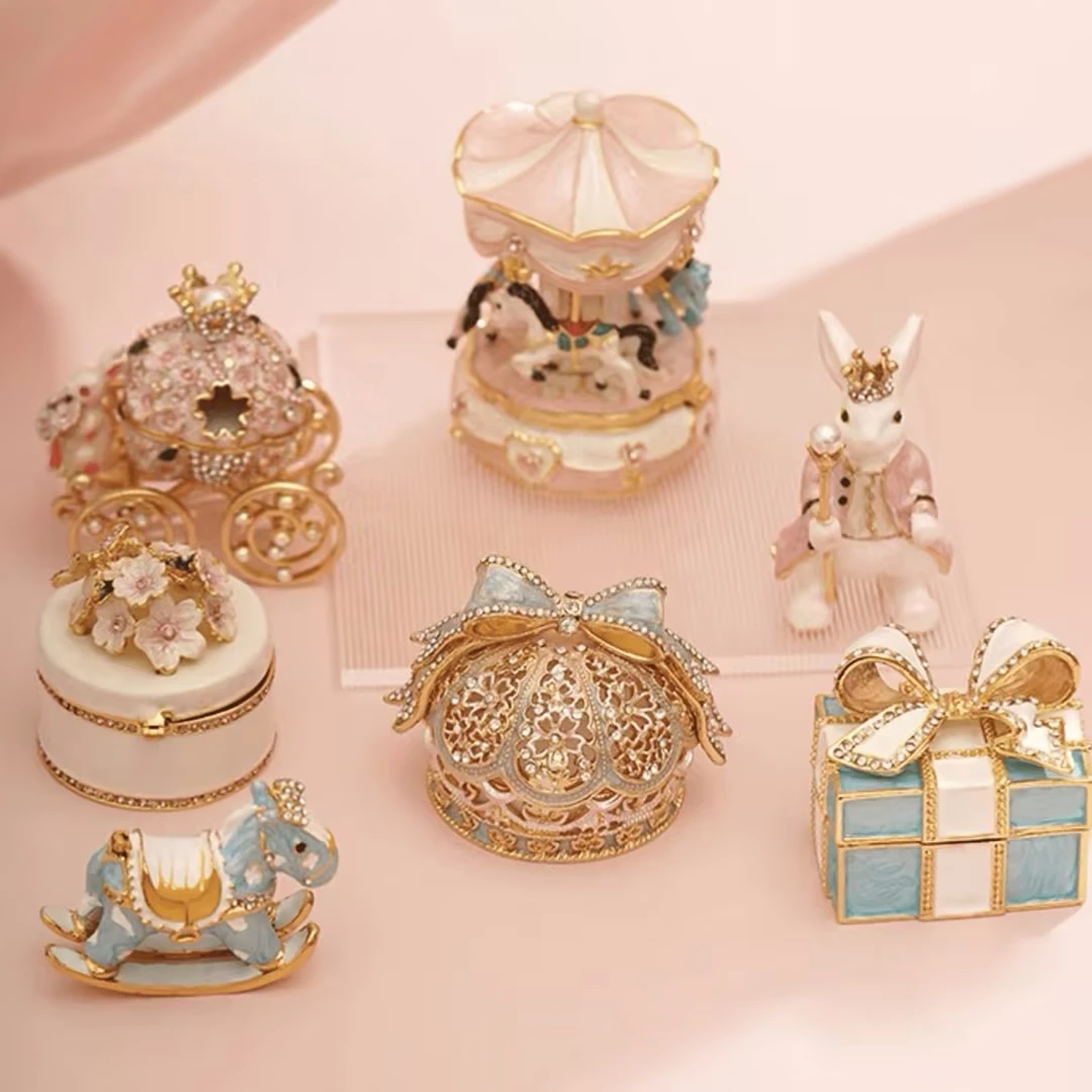 首饰盒/箱 【默认代拆】珐琅彩精致摆件首饰盒