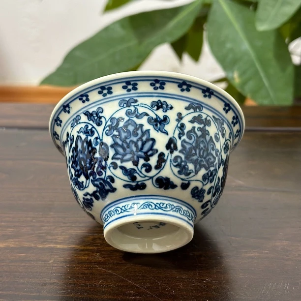 景德镇陶瓷主人杯稀土柴窑稀土瓷器仿古青花缠枝茶杯高端瓷器高档