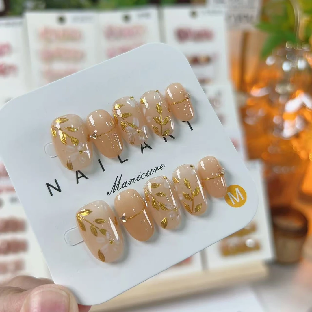 【秋意浓】纯手工穿戴甲直播间下单赠送收纳盒+工具包秋季