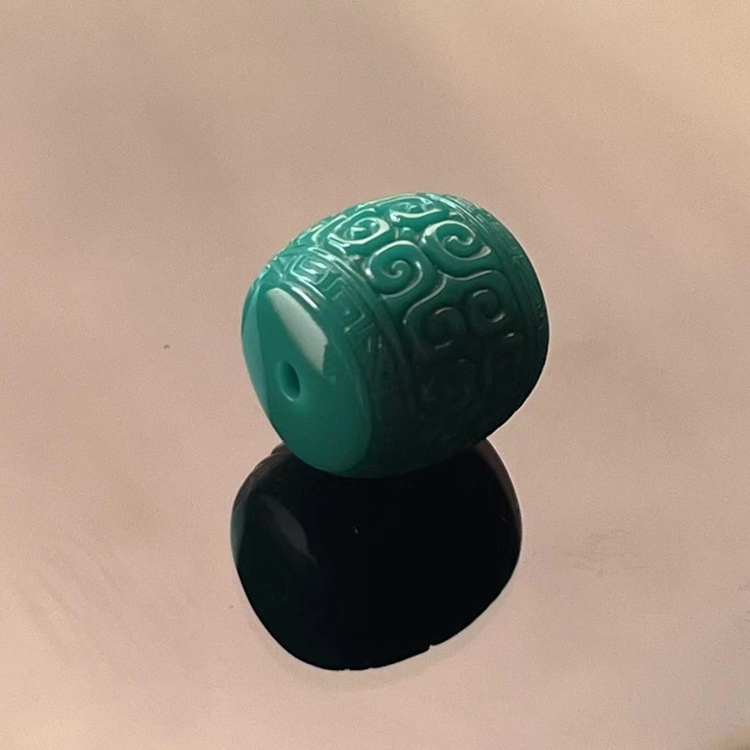 饰品科技松精工回纹雕刻绿色时尚百搭精美饰品满绿配饰桶珠猴头