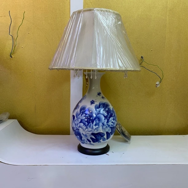 新中式陶瓷台灯卧室床头灯客厅书房装饰调光灯具