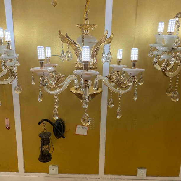 轻奢欧式水晶吊灯玻璃碟大气别墅客厅卧室阳台美式酒吧复古法式