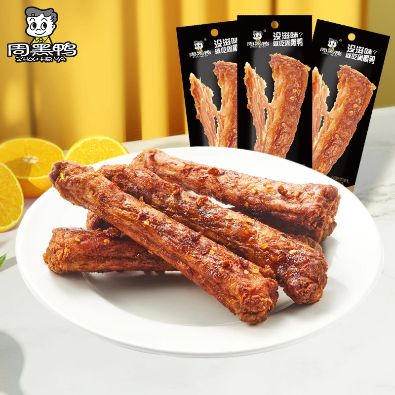 周黑鸭 手撕鸡脖40g*10根 麻辣甜黑鸭味鸡脖子解馋卤香小零食QW