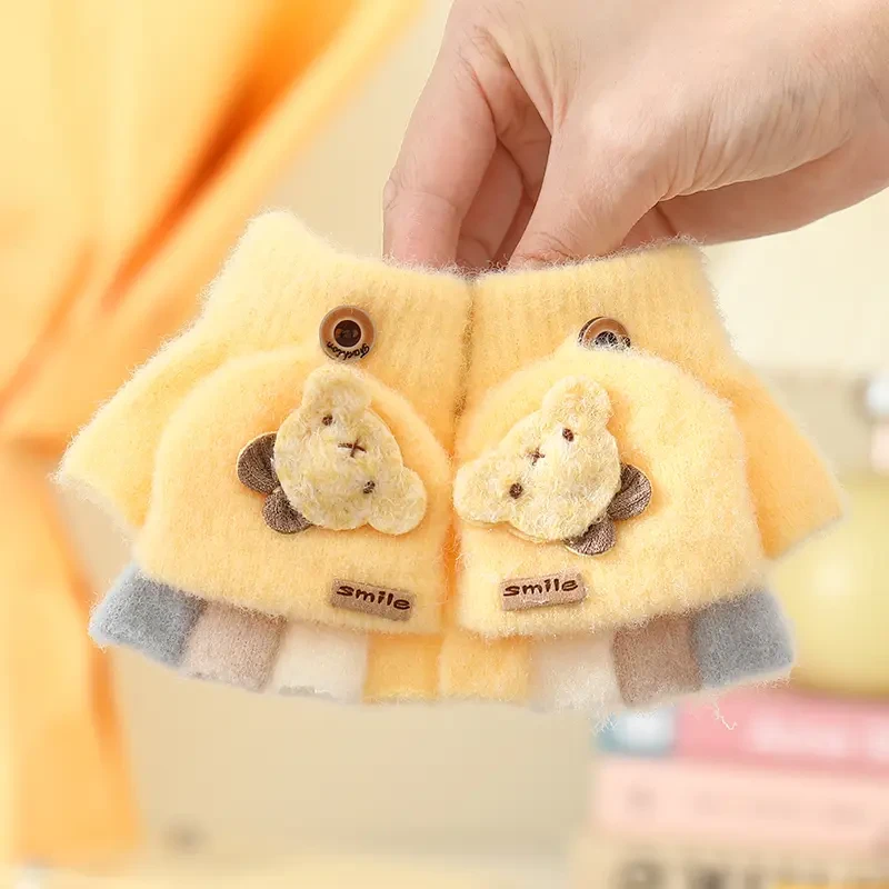 0-3岁宝宝小手套婴儿冬天保暖儿童半指男女婴幼儿童小孩可爱Q365