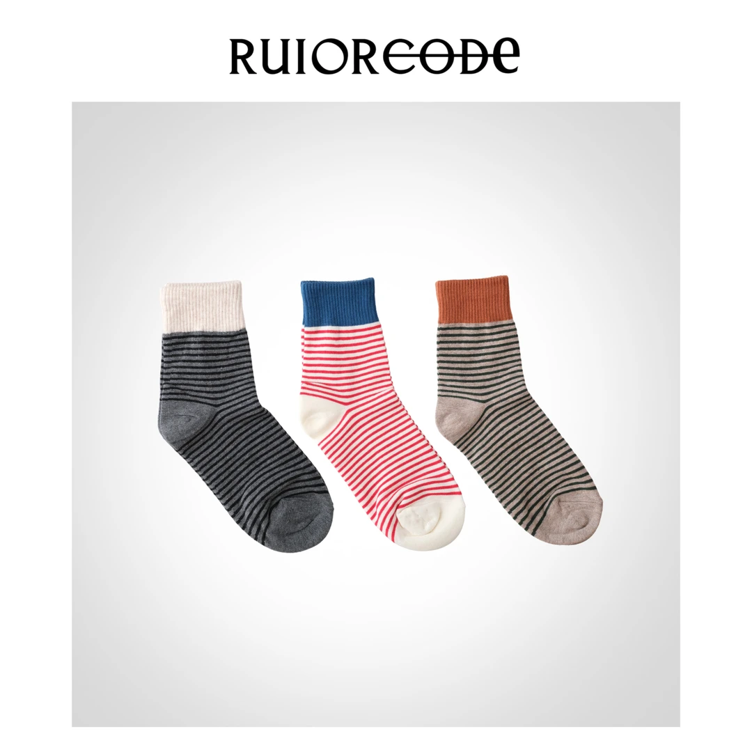 【RUIORCODE】 条纹撞色 中筒 袜理性消费NO退换