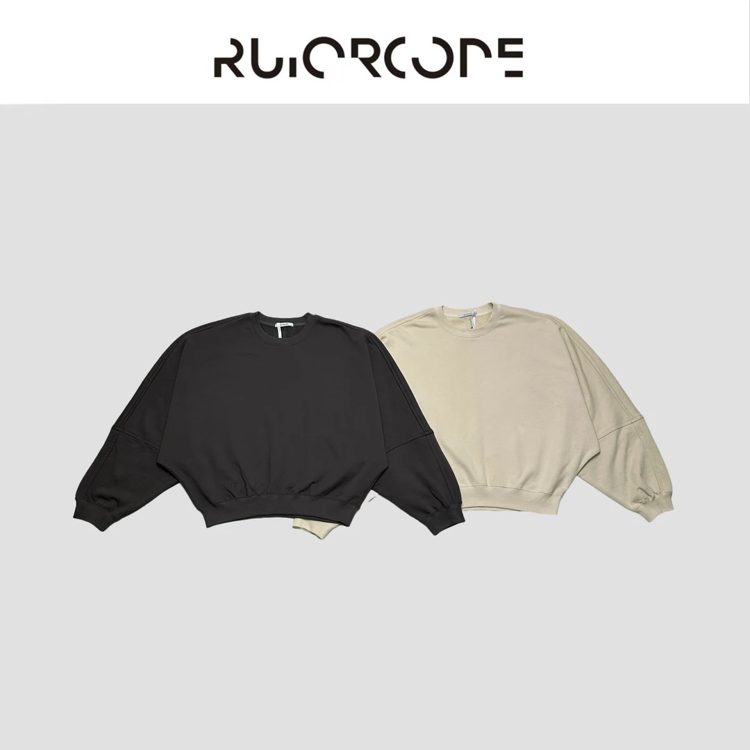 【RUIORCODE】 深灰/米白 蝙蝠袖重磅套头卫衣 理性消费