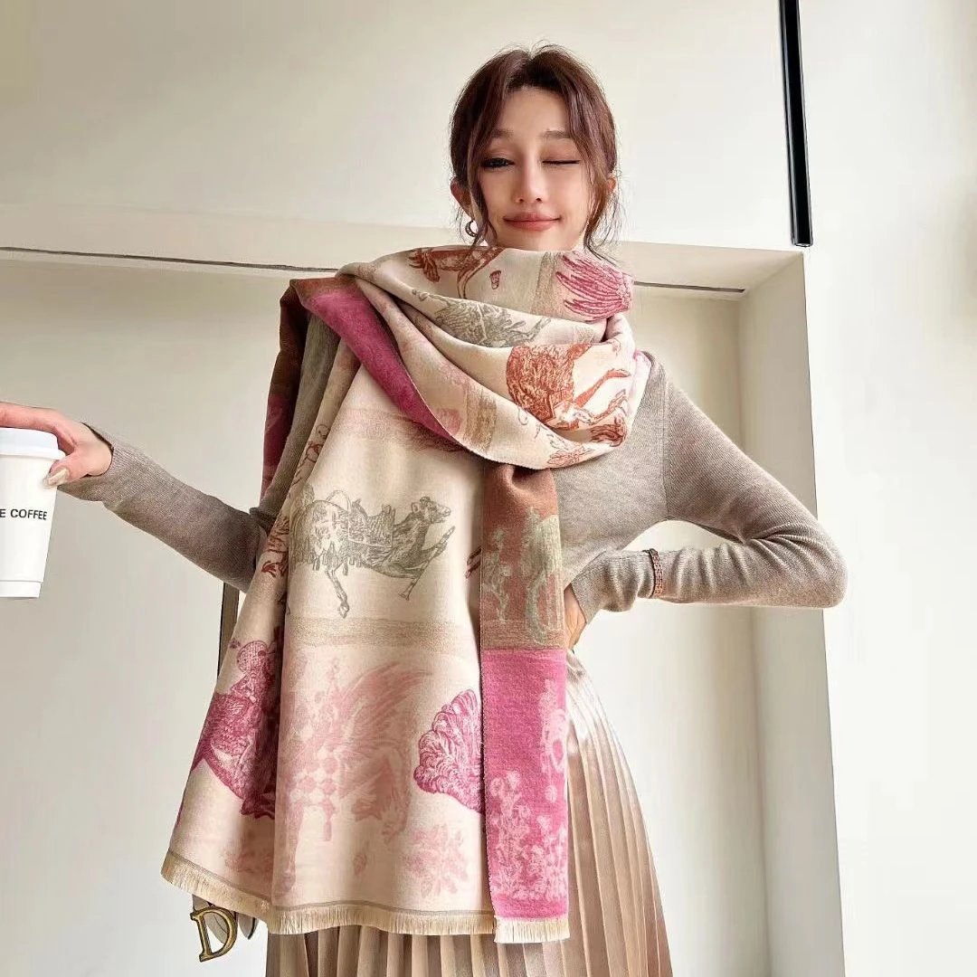 2025新款秋冬披肩女中国风百搭加厚外搭两用保暖斗篷空调春秋围巾
