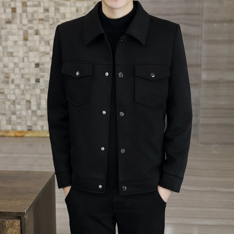2024秋季男士新款时尚百搭男修身帅气潮流翻领休闲男夹克外套