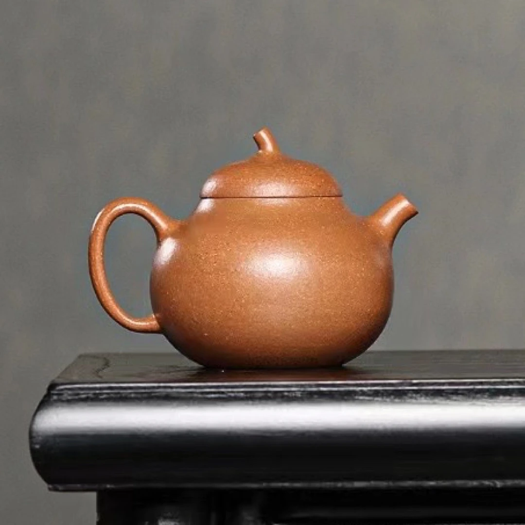 底价实用器｜茄瓜180cc蟹黄段内推球孔半手原矿紫砂壶伊然严选