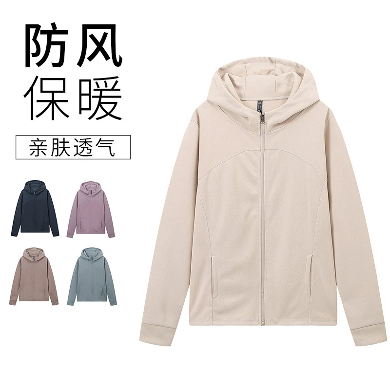 春季新款女士基础款简约纯色连帽开衫运动长袖纯棉卫衣外套1445