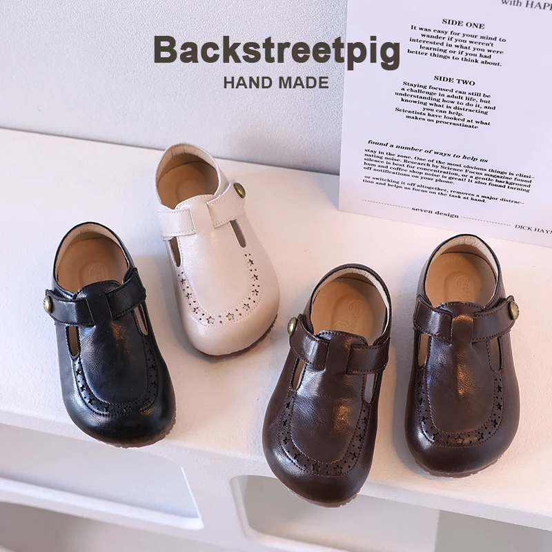秋冬季儿童小皮鞋英伦风复古宝宝鞋防滑舒适中女孩鞋洋气百搭童鞋