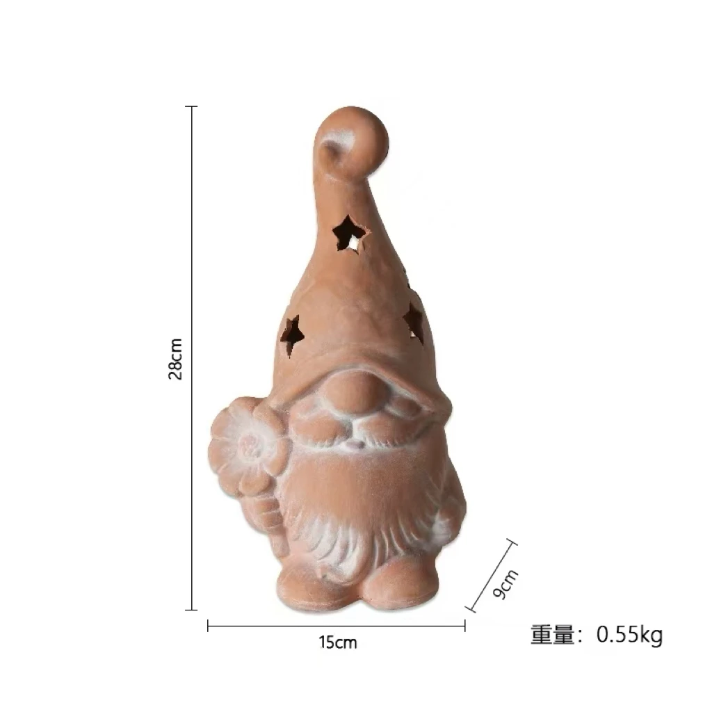 【那里花止】园艺杂货 细制注浆红陶花园装饰小矮人地精摆件