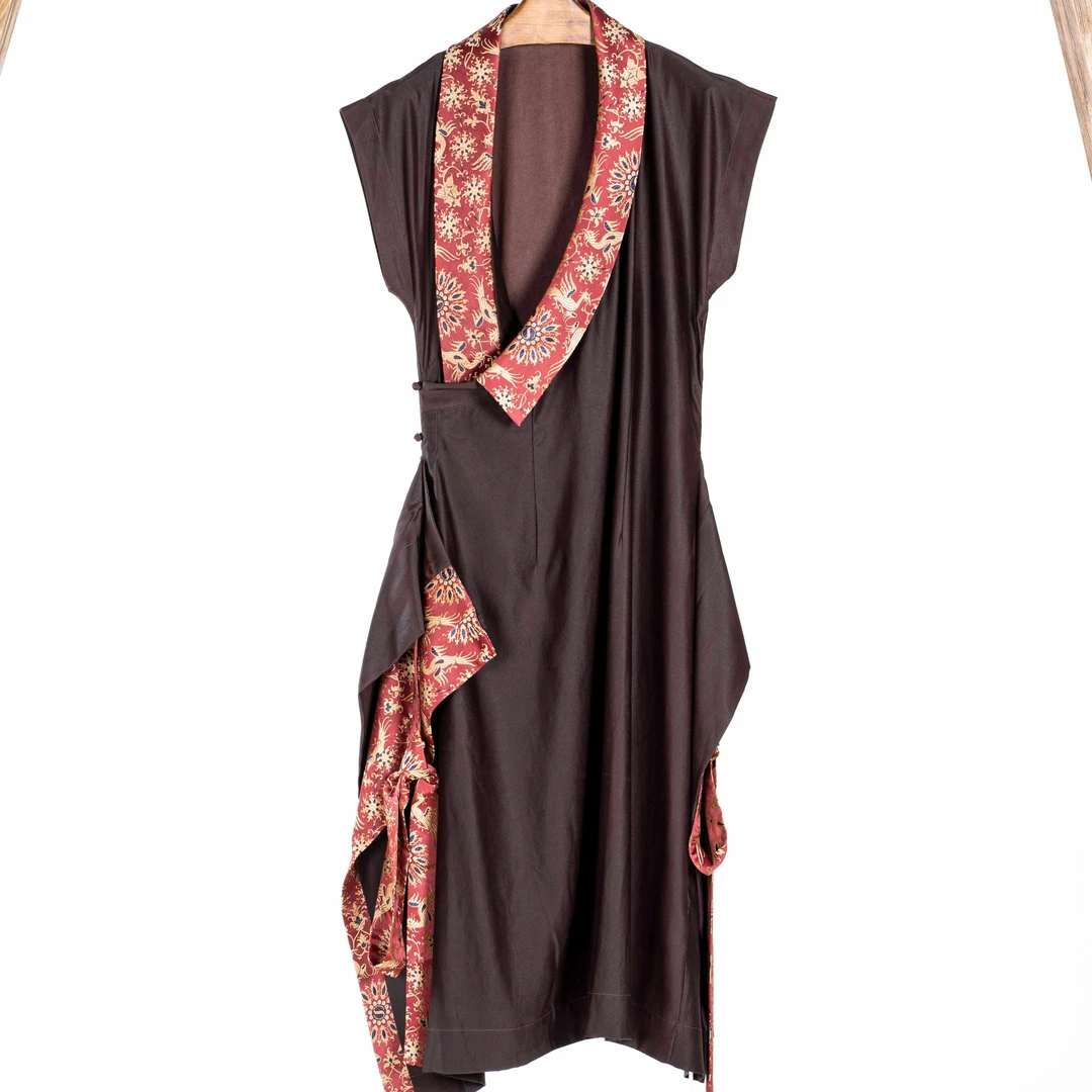 【走心香云纱】藏袍裙22ZY3269汉服民族风中式复古国风印花时尚