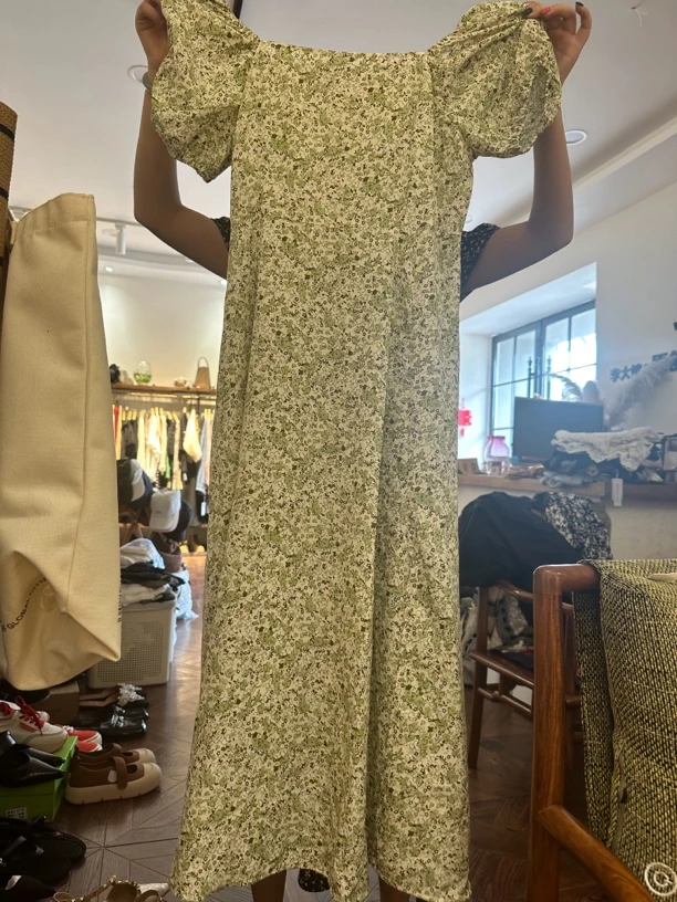 李大婶 原创夏季碎花连衣裙显瘦气质时尚