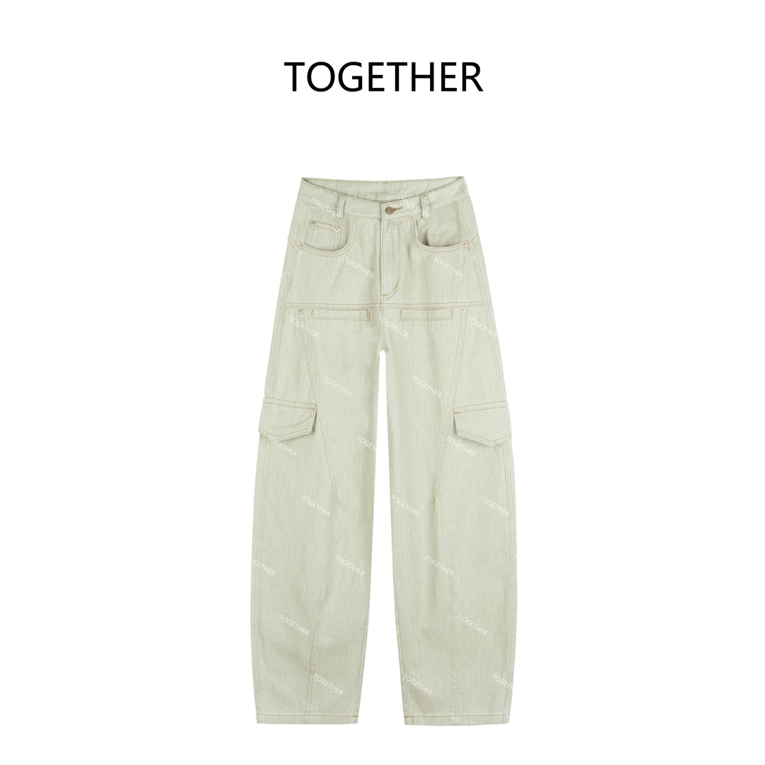 【ASIA BLUE】· 方长 · 2025春季无弹加绒宽松弯刀工装休闲裤8001