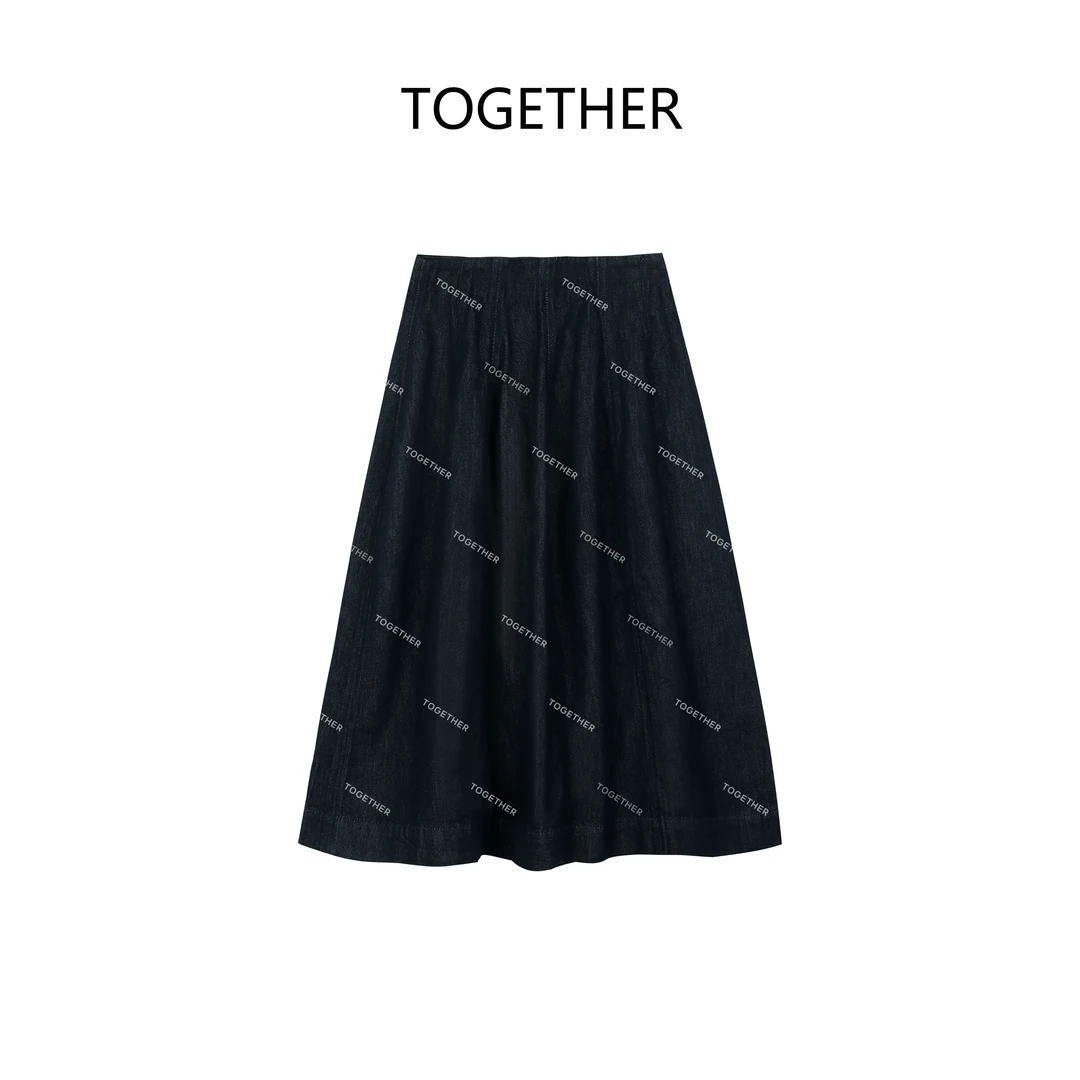 【ASIA BLUE】· 清嘉 ·秋冬无弹后拉链百搭休闲A字牛仔半身裙Q5199