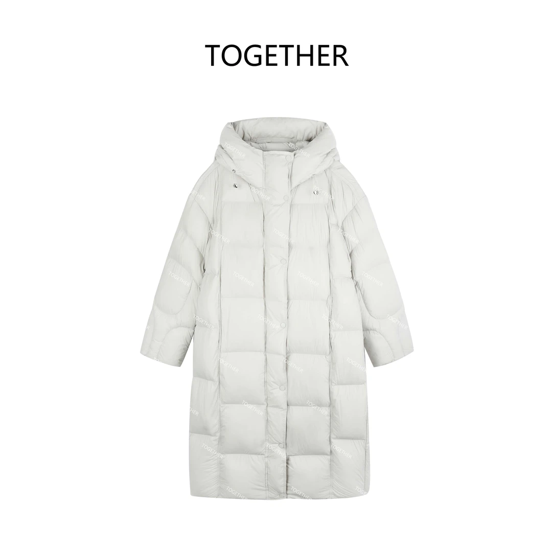 【ASIA BLUE】· 萧白 · 冬季连帽白鸭绒保暖羽绒服长款外套24272419