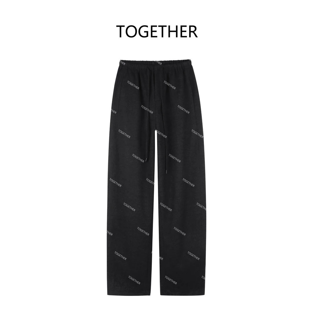 【Together】 · 小野 · 秋冬松紧腰带抽绳百搭宽松垂感休闲裤#W8682