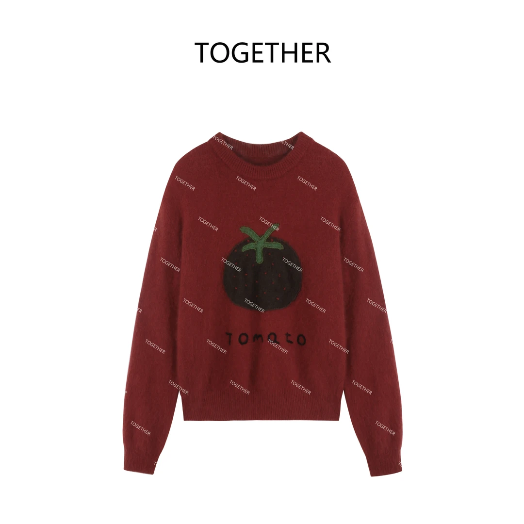 【ASIA BLUE】· 柿柿如意 ·秋冬圆领套头软糯宽松慵懒毛衣CD3653