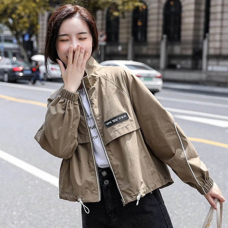 高档时尚风衣外套女短款小个子洋气短装女士春秋外套百搭休闲外套