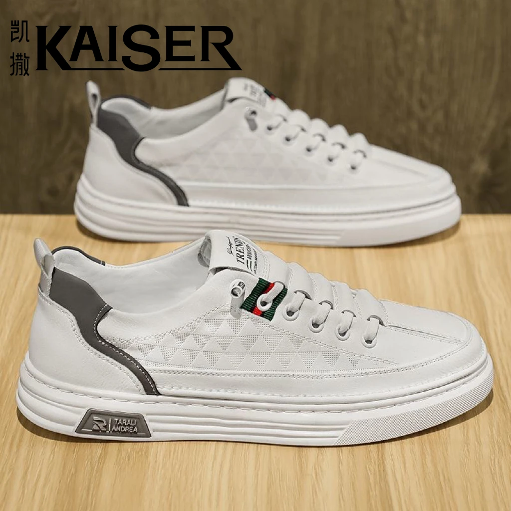 KAISER/凯撒新款男鞋透气防臭软底小白鞋潮流百搭休闲运动板鞋男