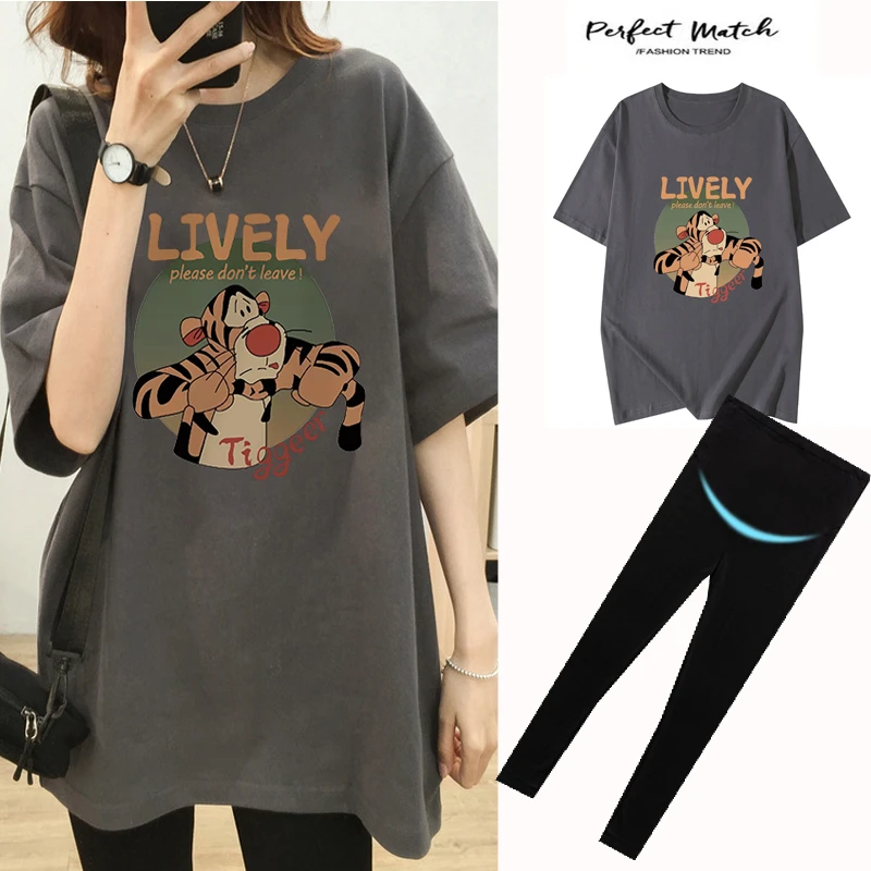 夏季孕妇纯棉包领韩版孕妇装T恤夏装新款老虎上衣宽松时尚百搭潮