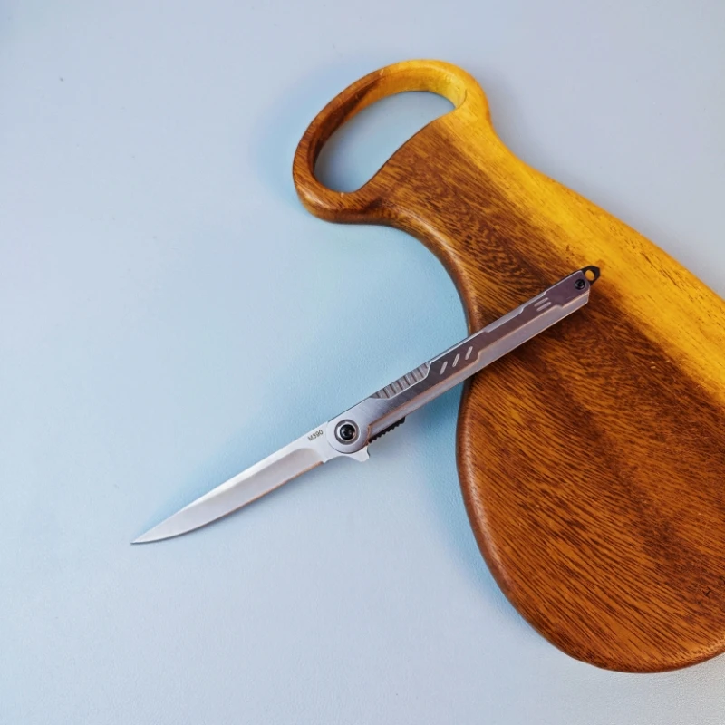 全钢户外折叠小刀M390钢材神笔折叠小刀便携式水果刀手扒肉刀