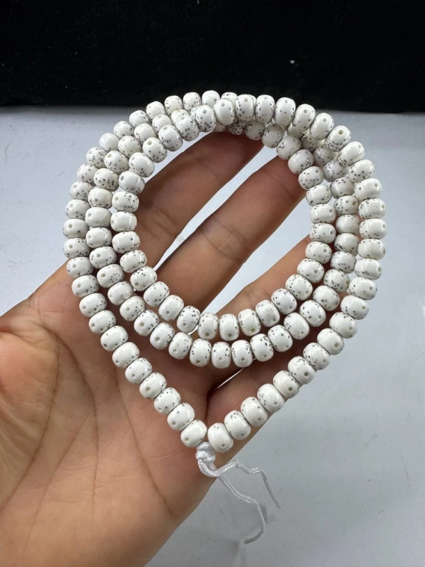 6*8高密顺白正月大留白星月菩提桶珠