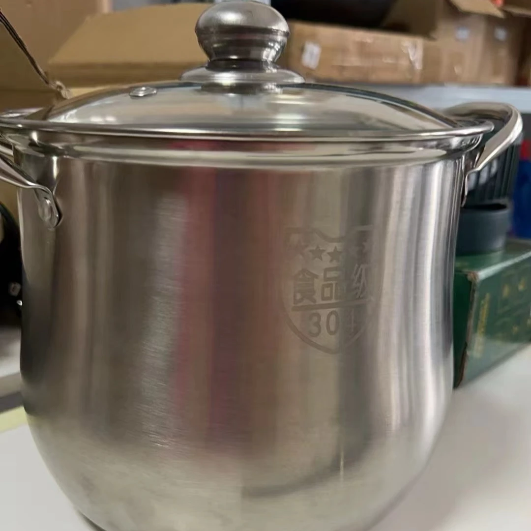 不锈钢汤锅家用燃气电磁炉炖汤烧水煮炖煲熬粥双耳加厚