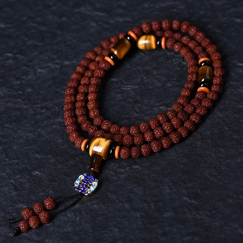 新款五瓣金刚子手串DIY款108颗机刷包浆玉化佛珠民族风手串男女款