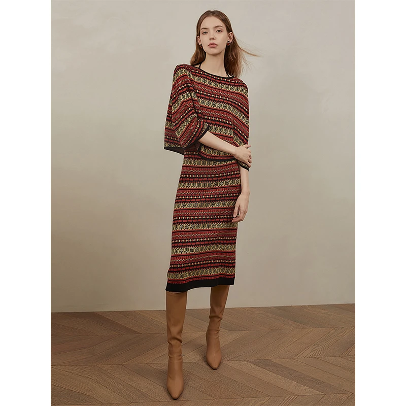 Mix Selection| 复古挂脖绑带针织连衣裙春气质AW22W054+AW22Q138