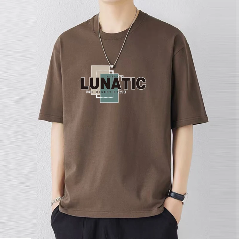 夏季短袖t恤男士纯棉宽松版大码休闲百搭圆领潮流学生半袖打底衫