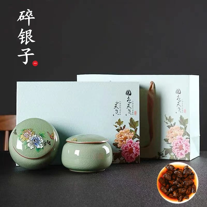 碎银子糯米香茶化石云南普洱茶熟茶沱茶老茶头古树茶陶瓷礼盒装送