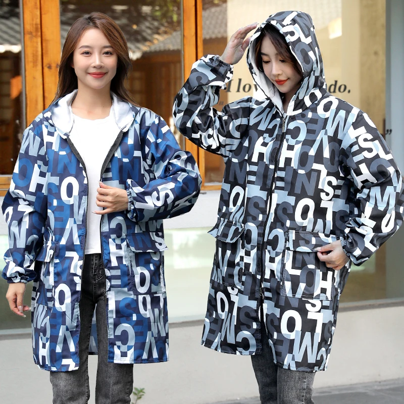 生活匠外套防风保暖罩衣加绒加厚冬天防寒时尚外穿干活上班工作服