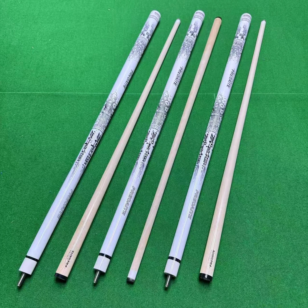 美洲豹威龙粉色樱花防滑皮把女士中式斯诺克球杆大头中头分体球杆