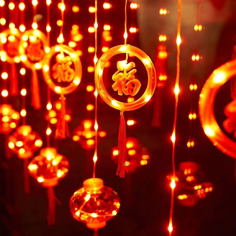 2024新款LED灯笼过年彩灯户外阳台节日彩灯新年装饰圣诞春节发光