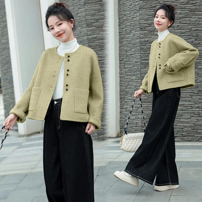 小香风双面大衣女2025年冬季时尚新款高级感洋气减龄短款毛呢外套